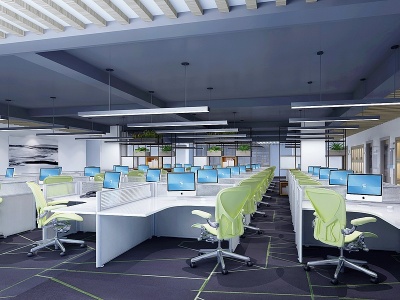 现代办公空间模型3d模型