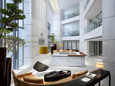 3d现代办公空间模型