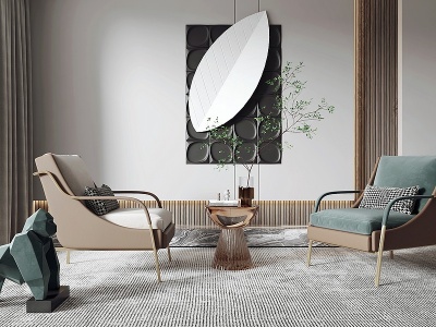 3d现代休闲椅休息室模型