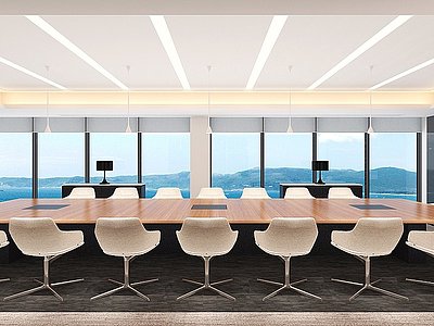 3d现代办公室会议室模型