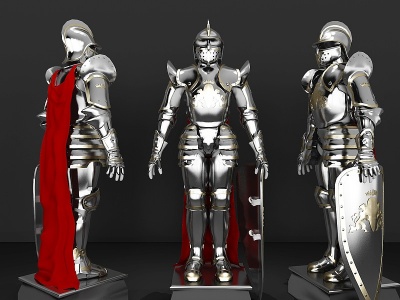 欧式人物铠甲雕塑模型3d模型