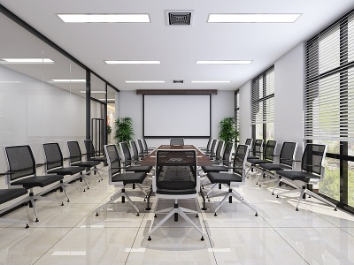 现代会议室会议桌会议椅模型3d模型