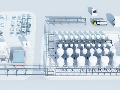 3d现代工业厂房模型