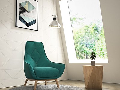 现代北欧休闲椅沙发模型3d模型