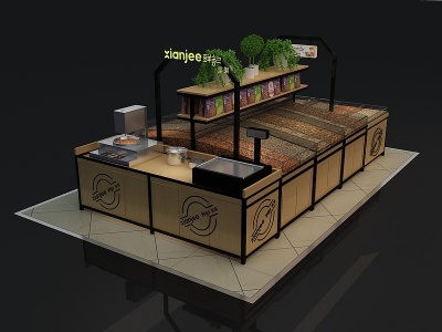 3d现代超市货柜零食柜模型