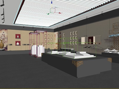 3d文化馆博物馆展示设计模型