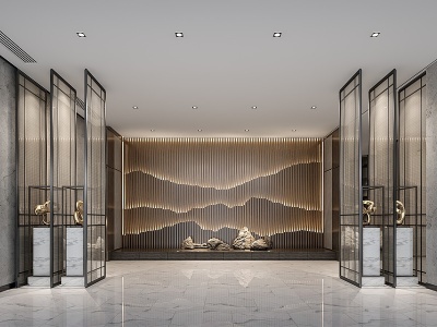 新中式酒店走廊模型3d模型