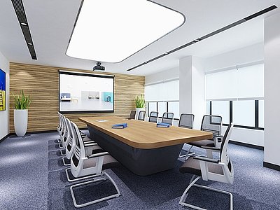 现代会议室会议桌模型3d模型