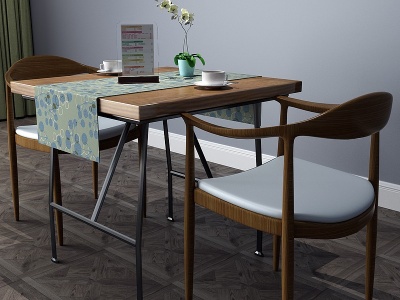 3d中式餐桌餐桌椅咖啡桌模型