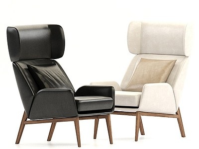 北欧美式高靠背椅子沙发模型3d模型