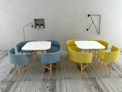 3d餐桌椅卡座模型