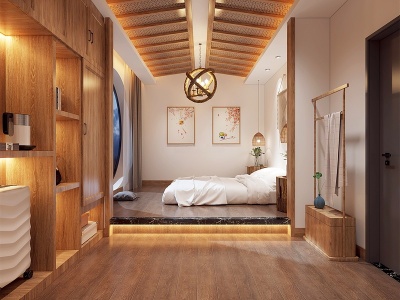 3d日式民宿客房模型