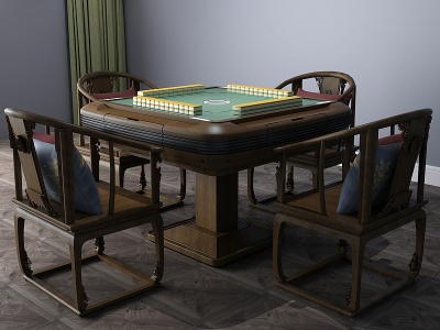 中式休闲桌娱乐桌麻将桌3d模型