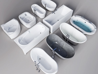 3d现代浴缸浴盆模型