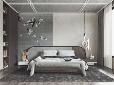 新中式家居卧室模型3d模型