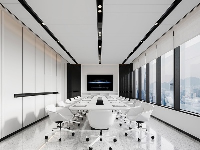 3d现代办公空间会议室模型
