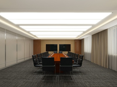 现代会议室报告室会议桌模型3d模型