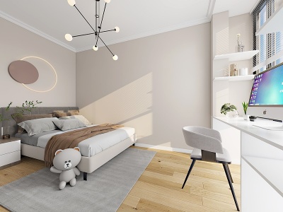 3d现代家居卧室房间模型