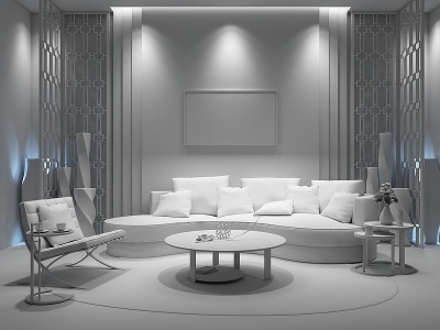3d新中式客厅沙发椅子模型