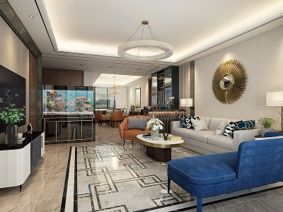 现代客厅新古典沙发组合模型3d模型