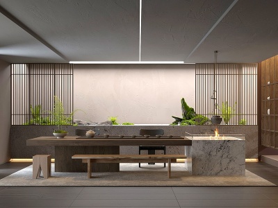 新中式风格的茶室模型3d模型