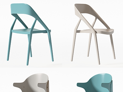 3d北欧塑料椅模型