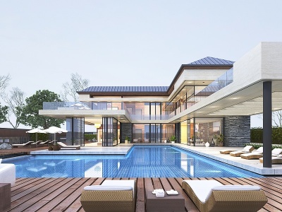 新中式独栋别墅模型3d模型