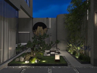 现代庭院景观模型3d模型