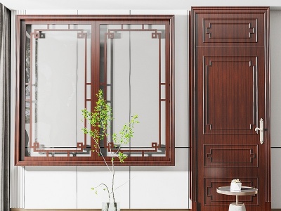 新中式门窗组合模型3d模型