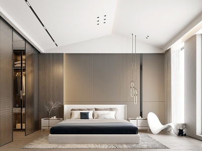 3d现代家居卧室房间模型