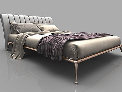 现代风格双人大床模型3d模型
