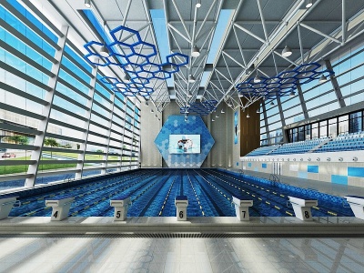 游泳馆跳水台体育场馆模型3d模型