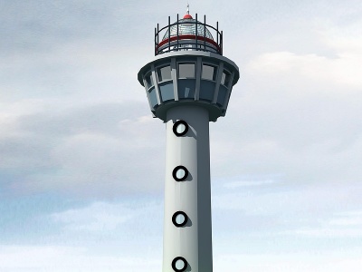 3d现代瞭望塔海上观察塔模型