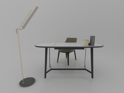 3d现代风格书桌模型