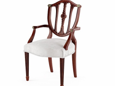3d美式法式餐椅模型