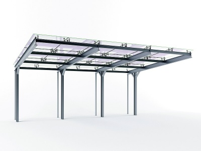 3d现代玻璃钢架遮阳棚模型