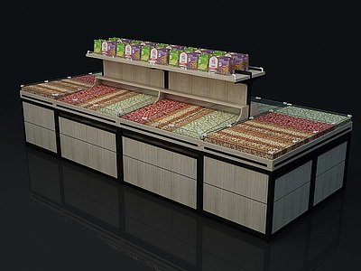 现代超市干货柜超市杂粮柜3d模型