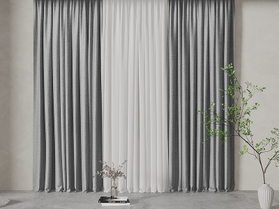 现代窗帘挂帘模型3d模型