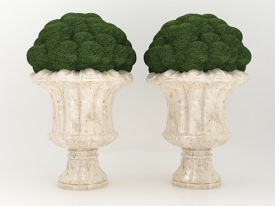 现代风格植物花坛模型