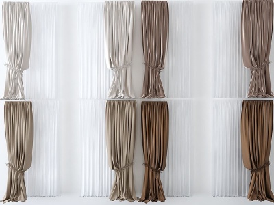 现代窗帘模型