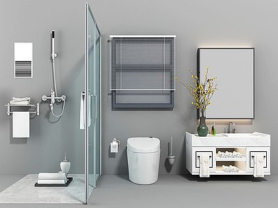 3d现代卫生间卫浴洁具模型