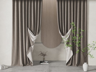 现代窗帘挂帘模型3d模型