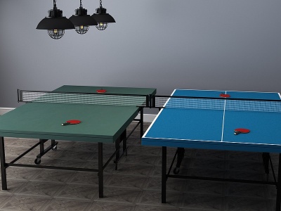 3d现代乒乓球桌运动器材模型