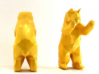 3d现代雕塑熊抽象熊模型