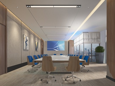 3d现代风格会议室模型