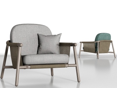 3d现代休闲单人沙发组合模型