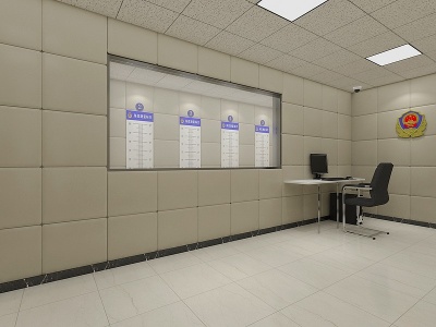 3d现代派出所辨认室公安局模型