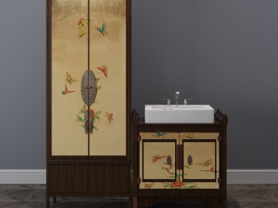 中式装饰柜置物柜模型3d模型