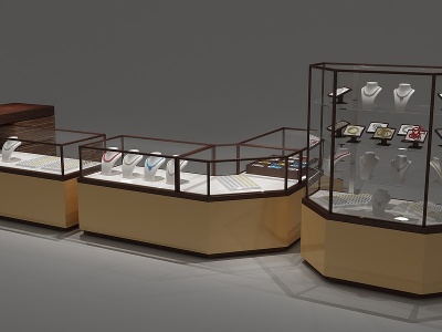 现代展柜珠宝柜模型3d模型