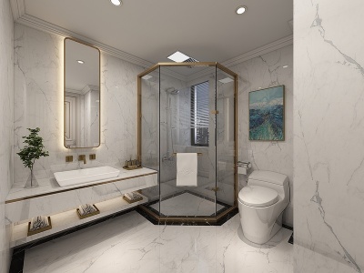 后现代卫生间淋浴房模型3d模型